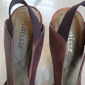 Copper open toe heels